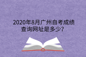 2020年8月广州自考成绩查询网址是多少？